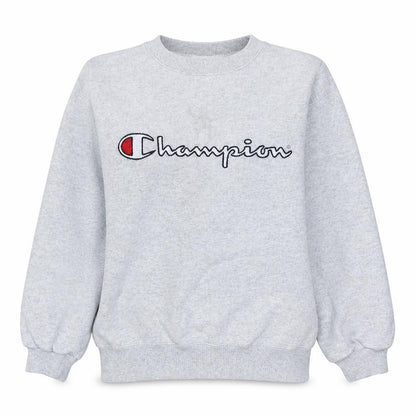 Champion Womens Grey Small Pullover Sweatshirt Logo Crew Neck