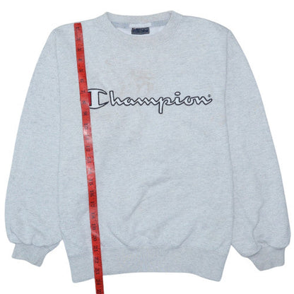 Champion Womens Grey Small Pullover Sweatshirt Logo Crew Neck