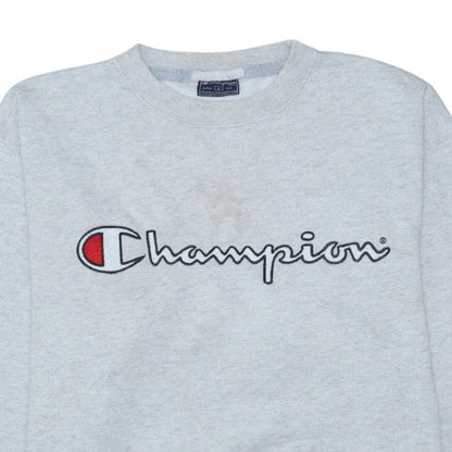 Champion Womens Grey Small Pullover Sweatshirt Logo Crew Neck