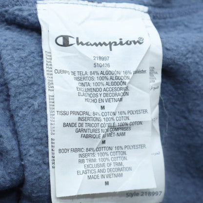 Champion Men's Blue Henley Sweatshirt Long Sleeve Medium
