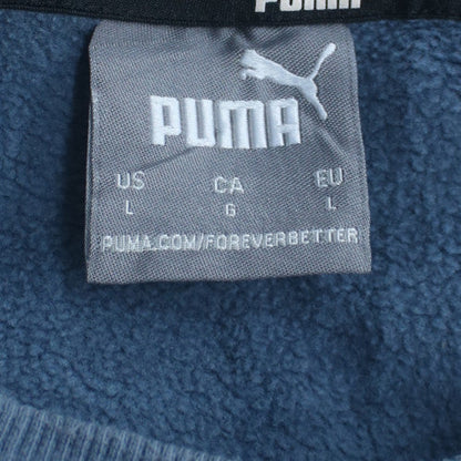 Puma Men's Blue Crew Neck Logo Sweatshirt Size L Regular Fit