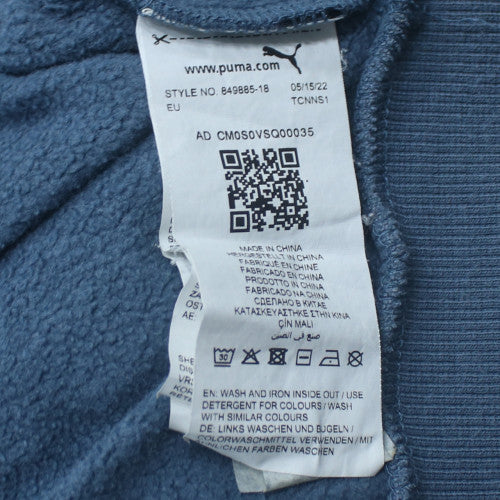 Puma Men's Blue Crew Neck Logo Sweatshirt Size L Regular Fit