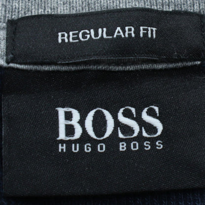 Hugo Boss Men’s Blue Collared Henley Sweatshirt XL Regular Fit