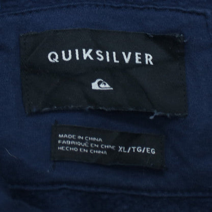 Quiksilver Mens Blue XL Pullover Hoodie Graphic Fleece Sweatshirt