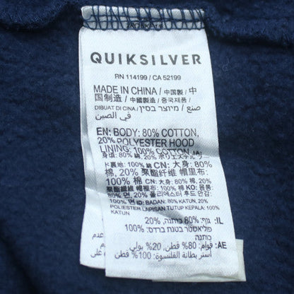 Quiksilver Mens Blue XL Pullover Hoodie Graphic Fleece Sweatshirt