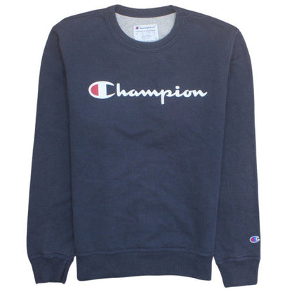 Champion Men's Blue Crew Neck Logo Sweatshirt Size S Regular Fit