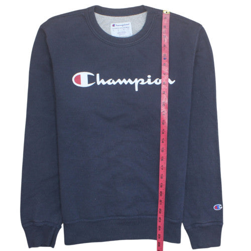 Champion Men's Blue Crew Neck Logo Sweatshirt Size S Regular Fit