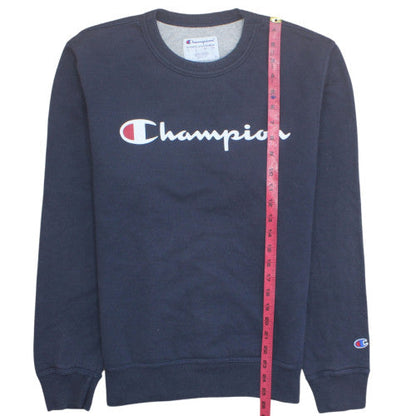 Champion Men's Blue Crew Neck Logo Sweatshirt Size S Regular Fit