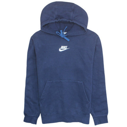 Nike Men's Blue Pullover Hoodie Small Logo Sports Fleece