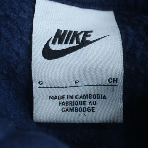 Nike Men's Blue Pullover Hoodie Small Logo Sports Fleece