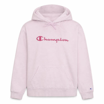Champion Women's Pink Pullover Hoodie L Fleece Logo Sweatshirt