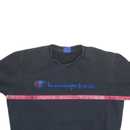 Champion Womens Black XL Pullover Sweatshirt Crew Neck Logo Casual