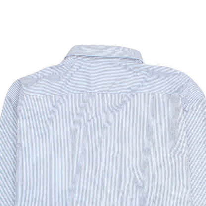 BOSS Men's Blue Striped Regular Fit Long Sleeve Button-Up Shirt 16