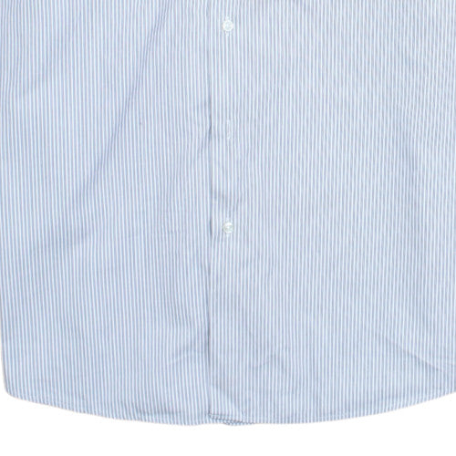 BOSS Men's Blue Striped Regular Fit Long Sleeve Button-Up Shirt 16