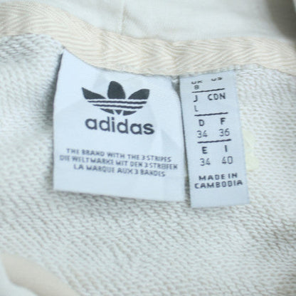 Adidas Women White Size 8 Pullover Hoodie Cotton Blend