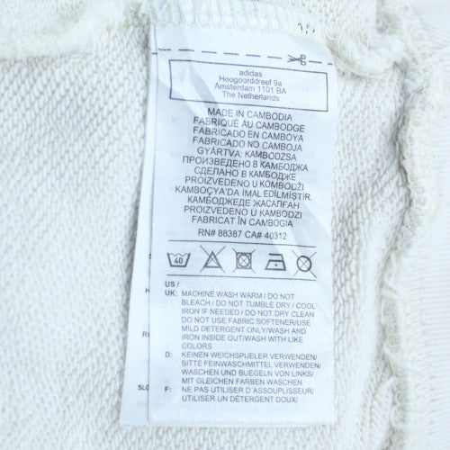 Adidas Women White Size 8 Pullover Hoodie Cotton Blend