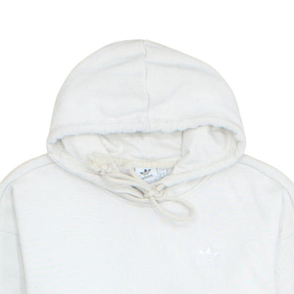 Adidas Women White Size 8 Pullover Hoodie Cotton Blend