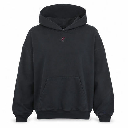 Gymshark Womens Black XXL Pullover Hoodie with Logo Graphic Print