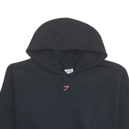Gymshark Womens Black XXL Pullover Hoodie with Logo Graphic Print