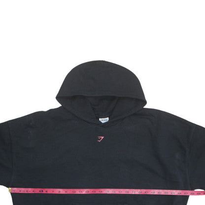 Gymshark Womens Black XXL Pullover Hoodie with Logo Graphic Print