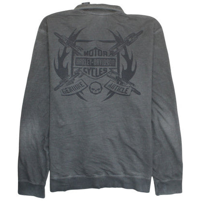 Harley Davidson Men's Grey Full Zip Sweatshirt XL Graphic Logo