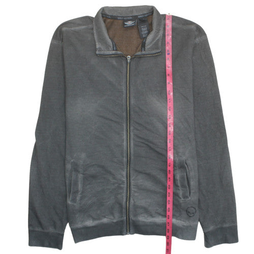 Harley Davidson Men's Grey Full Zip Sweatshirt XL Graphic Logo