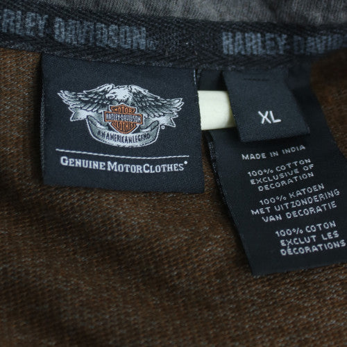Harley Davidson Men's Grey Full Zip Sweatshirt XL Graphic Logo