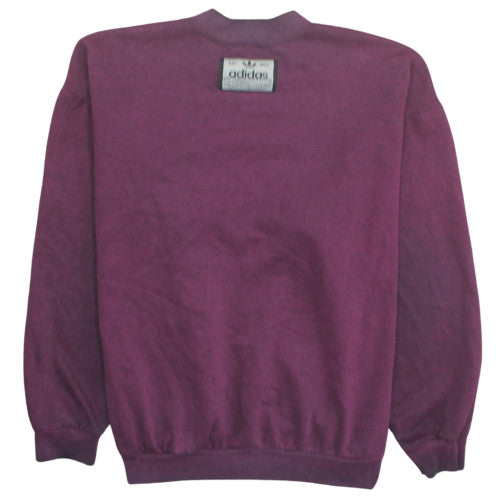 Adidas Mens Purple Crew Neck Logo Sweatshirt L Vintage Pullover