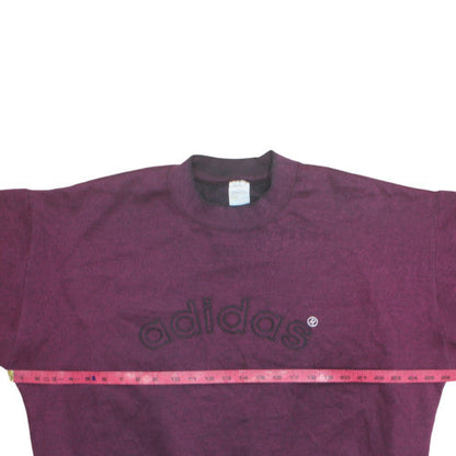 Adidas Mens Purple Crew Neck Logo Sweatshirt L Vintage Pullover