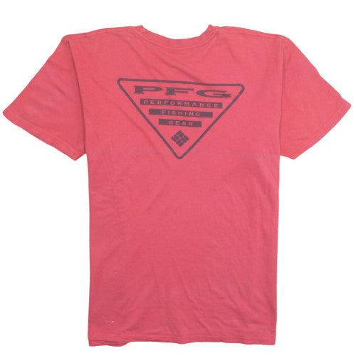 Columbia Men's Red XL PFG Cotton Crew Neck Short Sleeve T-Shirt