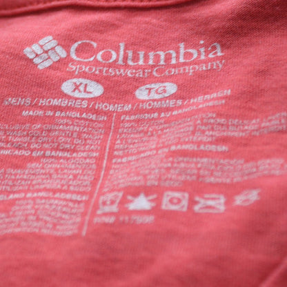 Columbia Men's Red XL PFG Cotton Crew Neck Short Sleeve T-Shirt
