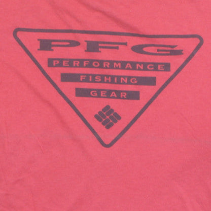 Columbia Men's Red XL PFG Cotton Crew Neck Short Sleeve T-Shirt