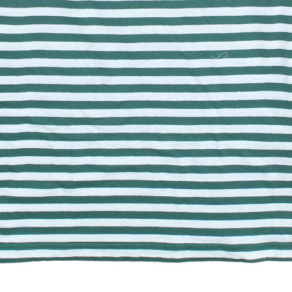 Tommy Jeans Men's Green White Striped Long Sleeve Cotton T-Shirt XL