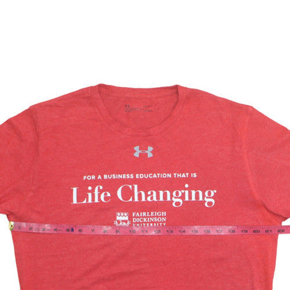 Under Armour Men's Red Fairleigh Dickinson Graphic T-Shirt Size L Loose Fit