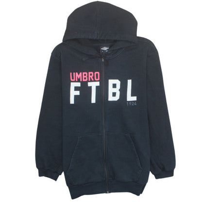 Umbro Womens Black Full Zip Hoodie XL Relaxed Fit Sportswear