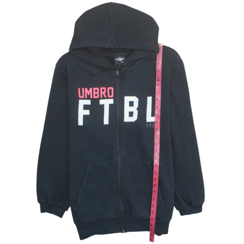 Umbro Womens Black Full Zip Hoodie XL Relaxed Fit Sportswear