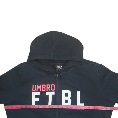 Umbro Womens Black Full Zip Hoodie XL Relaxed Fit Sportswear