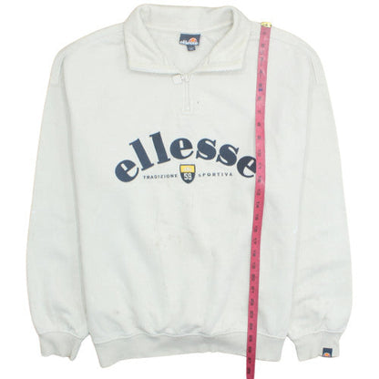 Ellesse Womens Beige 1/4 Zip Pullover Sweatshirt UK M