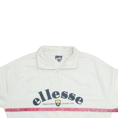 Ellesse Womens Beige 1/4 Zip Pullover Sweatshirt UK M