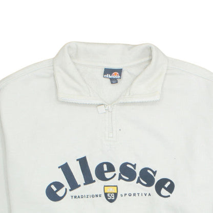 Ellesse Womens Beige 1/4 Zip Pullover Sweatshirt UK M