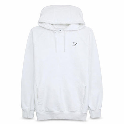 Gymshark Women White Pullover Hoodie M Cotton Blend Activewear