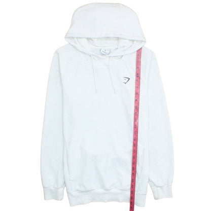 Gymshark Women White Pullover Hoodie M Cotton Blend Activewear