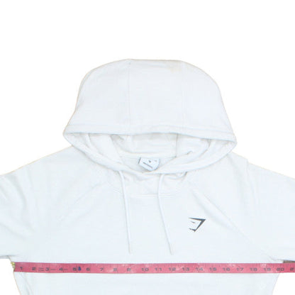 Gymshark Women White Pullover Hoodie M Cotton Blend Activewear