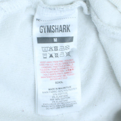 Gymshark Women White Pullover Hoodie M Cotton Blend Activewear