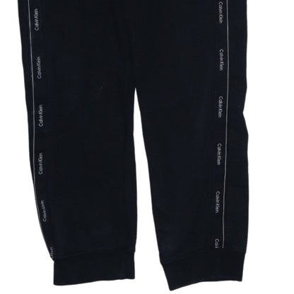 Calvin Klein Men's Black Jogger Trousers Size L Fleece Tapered Fit