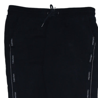 Calvin Klein Men's Black Jogger Trousers Size L Fleece Tapered Fit