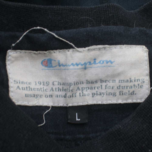 Champion Mens Black L Pullover Sweatshirt Embroidered Logo