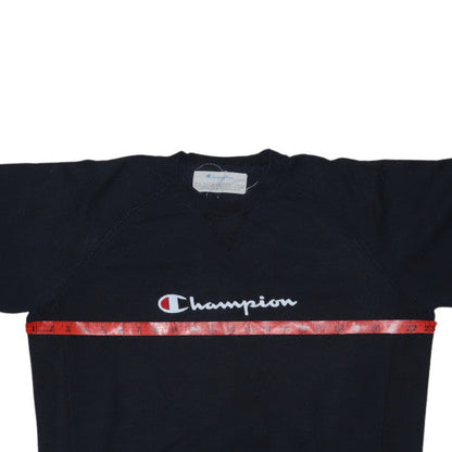 Champion Mens Black L Pullover Sweatshirt Embroidered Logo