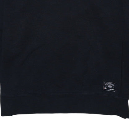 Champion Mens Black L Pullover Sweatshirt Embroidered Logo