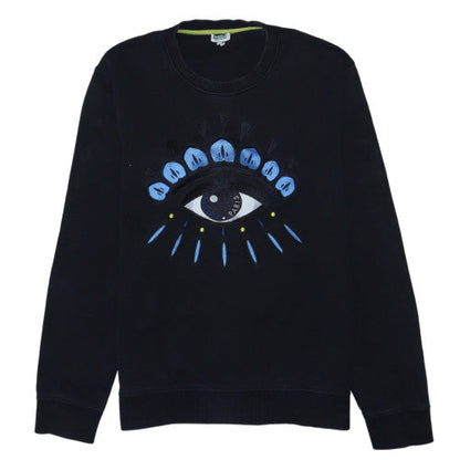 Kenzo Men’s Black Embroidered Eye Sweatshirt L Pullover Crew Neck